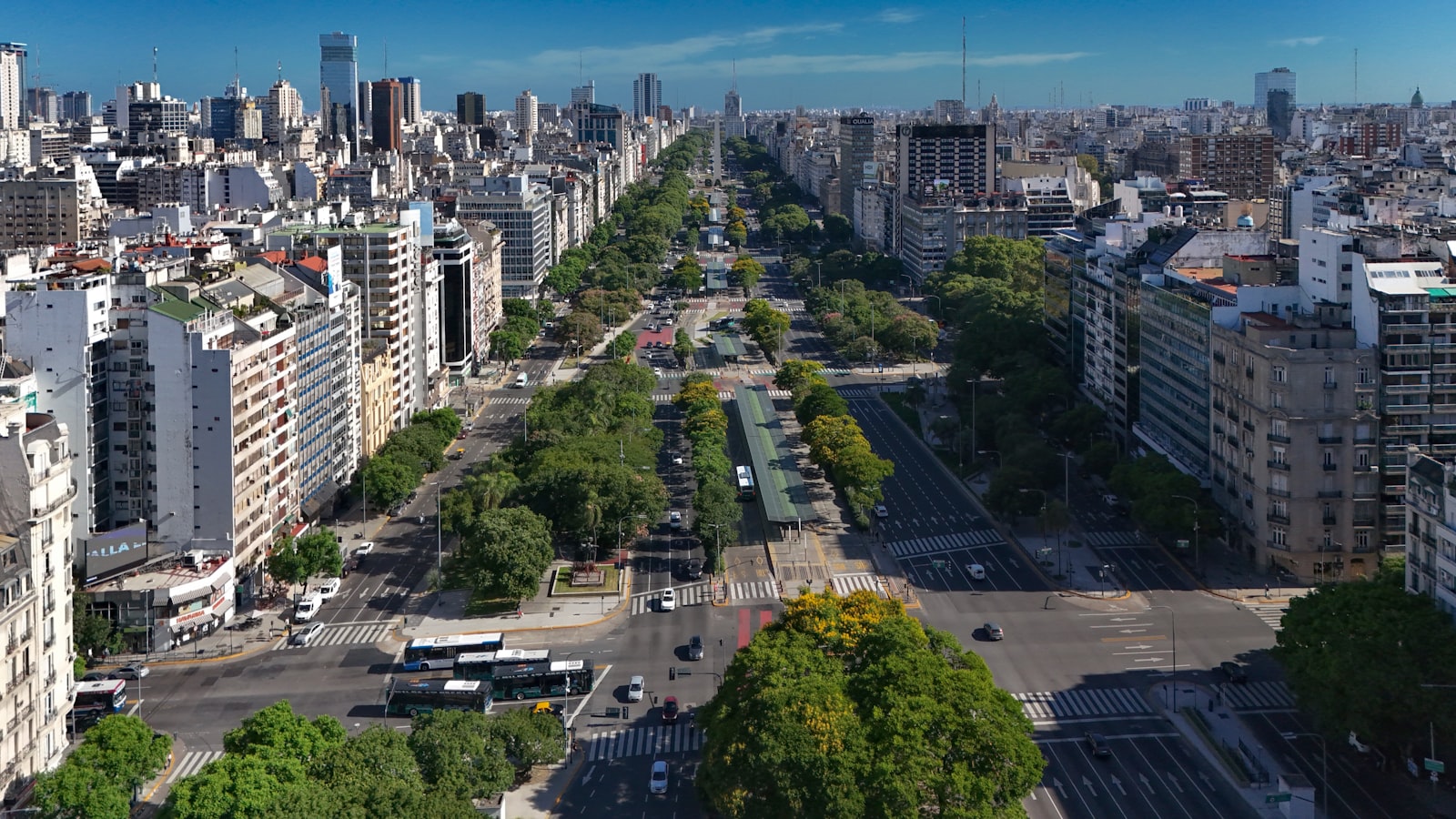 Aerial view of high-rise residential buildings in Buenos Aires